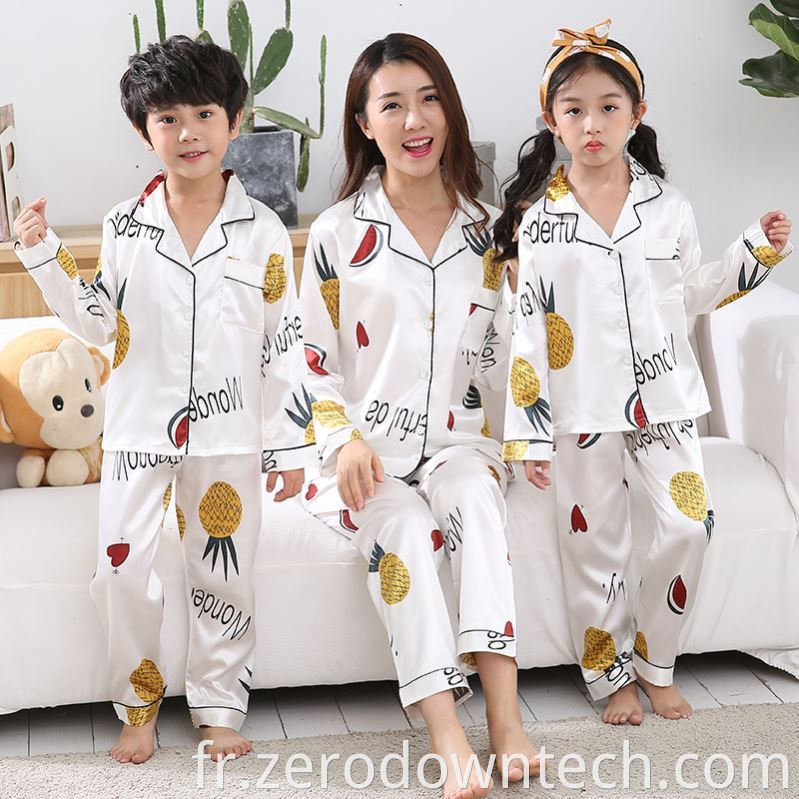 Pyjamas personnalisés pour enfants en satin de soie de lait pour enfants pyjamas confortables pour enfants